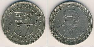 1 Рупия Маврикий (1968 - ) Никель/Медь 