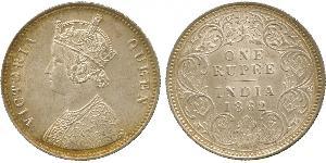 1 Рупия Британская Индия (1858-1947) Серебро Виктория (1819 - 1901)