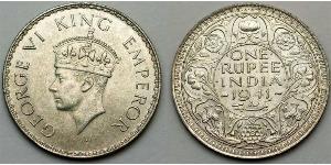 1 Рупия Британская Индия (1858-1947) Серебро 