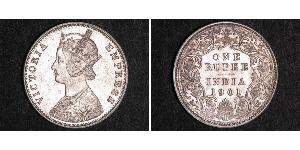 1 Рупия Британская Индия (1858-1947) Серебро Виктория (1819 - 1901)