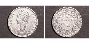 1 Рупия Британская Индия (1858-1947) Серебро Виктория (1819 - 1901)