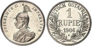 1 Рупия Германская Восточная Африка (1885-1919) Серебро Wilhelm II, German Emperor (1859-1941)