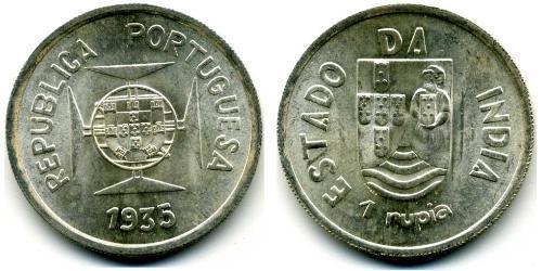 1 Рупия Португальская Индия (1510-1961) Серебро 