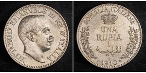 1 Рупія Kingdom of Italy (1861-1946) Срібло Віктор Емануїл III (1869 - 1947)