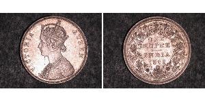 1 Рупія Британська Індія (1858-1947) Срібло Вікторія (1819 - 1901)