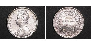 1 Рупія Британська Індія (1858-1947) Срібло Вікторія (1819 - 1901)