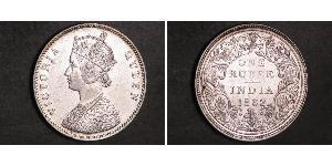 1 Рупія Британська Індія (1858-1947) Срібло Вікторія (1819 - 1901)