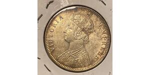 1 Рупія Британська Індія (1858-1947) Срібло Вікторія (1819 - 1901)