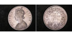1 Рупія Британська Індія (1858-1947) Срібло Вікторія (1819 - 1901)