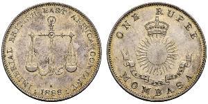 1 Рупія Британська імперія (1497 - 1949) Срібло 