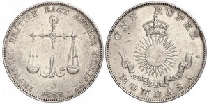 1 Рупія Британська імперія (1497 - 1949) Срібло 