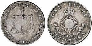 1 Рупія Британська імперія (1497 - 1949) Срібло 