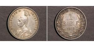 1 Рупія Німецька Східна Африка (1885-1919) Срібло Wilhelm II, German Emperor (1859-1941)