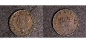 1 Сентесимо Королевство Италия (наполеоновское) (1805–1814) Медь Наполеон I(1769 - 1821)