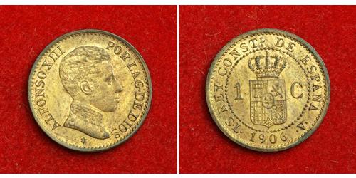 1 Сентимо Королевство Испания (1874 - 1931) Бронза Alfonso XIII of Spain (1886 - 1941)