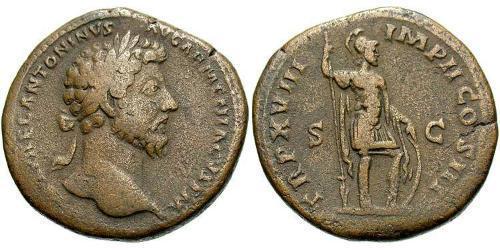 1 Сестерций Римская империя (27BC-395) Бронза Марк Аврелий (121-180)