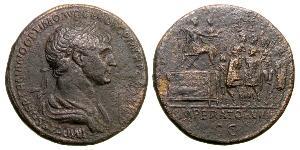 1 Сестерцій Римська імперія (27BC-395) Бронза Траян (53-117)