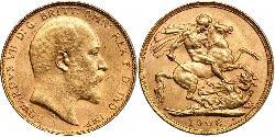 1 Соверен Австралия (1788 - 1939) Золото Эдуард VII (1841-1910)