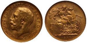 1 Соверен Австралия (1788 - 1939) Золото Георг V (1865-1936)
