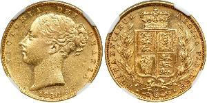 1 Соверен Австралия (1788 - 1939) Золото Виктория (1819 - 1901)