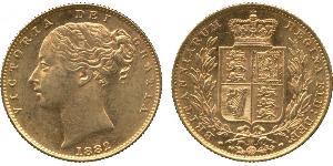 1 Соверен Австралия (1788 - 1939) Золото Виктория (1819 - 1901)