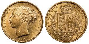1 Соверен Австралия (1788 - 1939) Золото Виктория (1819 - 1901)