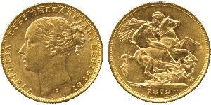 1 Соверен Австралия (1788 - 1939) Золото Виктория (1819 - 1901)