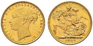 1 Соверен Австралия (1788 - 1939) Золото Виктория (1819 - 1901)