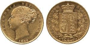 1 Соверен Австралия (1788 - 1939) Золото Виктория (1819 - 1901)