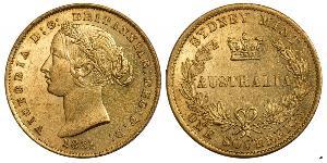 1 Соверен Австралия (1788 - 1939) Золото Виктория (1819 - 1901)