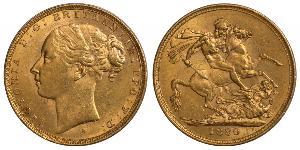 1 Соверен Австралия (1788 - 1939) Золото Виктория (1819 - 1901)