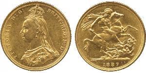 1 Соверен Австралия (1788 - 1939) Золото Виктория (1819 - 1901)