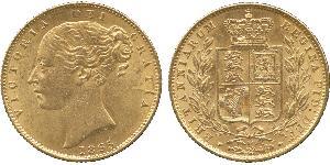 1 Соверен Австралия (1788 - 1939) Золото Виктория (1819 - 1901)