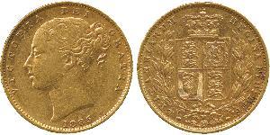 1 Соверен Австралия (1788 - 1939) Золото Виктория (1819 - 1901)