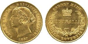 1 Соверен Австралия (1788 - 1939) Золото Виктория (1819 - 1901)