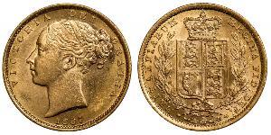 1 Соверен Австралия (1788 - 1939) Золото Виктория (1819 - 1901)