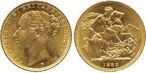 1 Соверен Австралия (1788 - 1939) Золото Виктория (1819 - 1901)