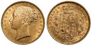 1 Соверен Австралия (1788 - 1939) Золото Виктория (1819 - 1901)