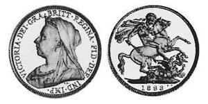 1 Соверен Австралия (1788 - 1939) Золото Виктория (1819 - 1901)
