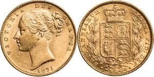 1 Соверен Австралия (1788 - 1939) Золото Виктория (1819 - 1901)