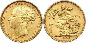 1 Соверен Австралия (1788 - 1939) Золото Виктория (1819 - 1901)