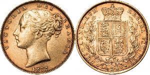 1 Соверен Австралия (1788 - 1939) Золото Виктория (1819 - 1901)