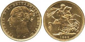 1 Соверен Австралия (1788 - 1939) Золото Виктория (1819 - 1901)