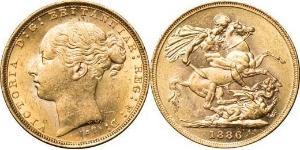 1 Соверен Австралія (1788 - 1939) Золото Вікторія (1819 - 1901)