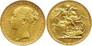 1 Соверен Австралія (1788 - 1939) Золото Вікторія (1819 - 1901)