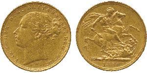 1 Соверен Австралія (1788 - 1939) Золото Вікторія (1819 - 1901)