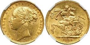1 Соверен Австралія (1788 - 1939) Золото Вікторія (1819 - 1901)