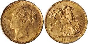 1 Соверен Австралія (1788 - 1939) Золото Вікторія (1819 - 1901)