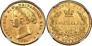 1 Соверен Австралія (1788 - 1939) Золото Вікторія (1819 - 1901)
