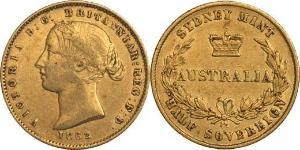 1 Соверен Австралія (1788 - 1939) Золото Вікторія (1819 - 1901)